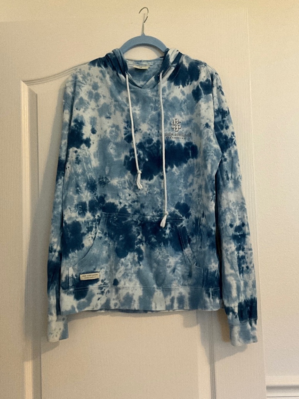 Simply, southern tye dye dog hoodie, size medium
